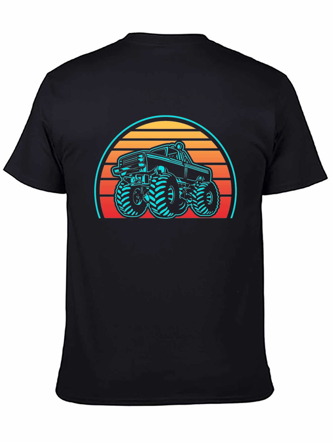Monster Truck Sunset Graphic Tee - Black