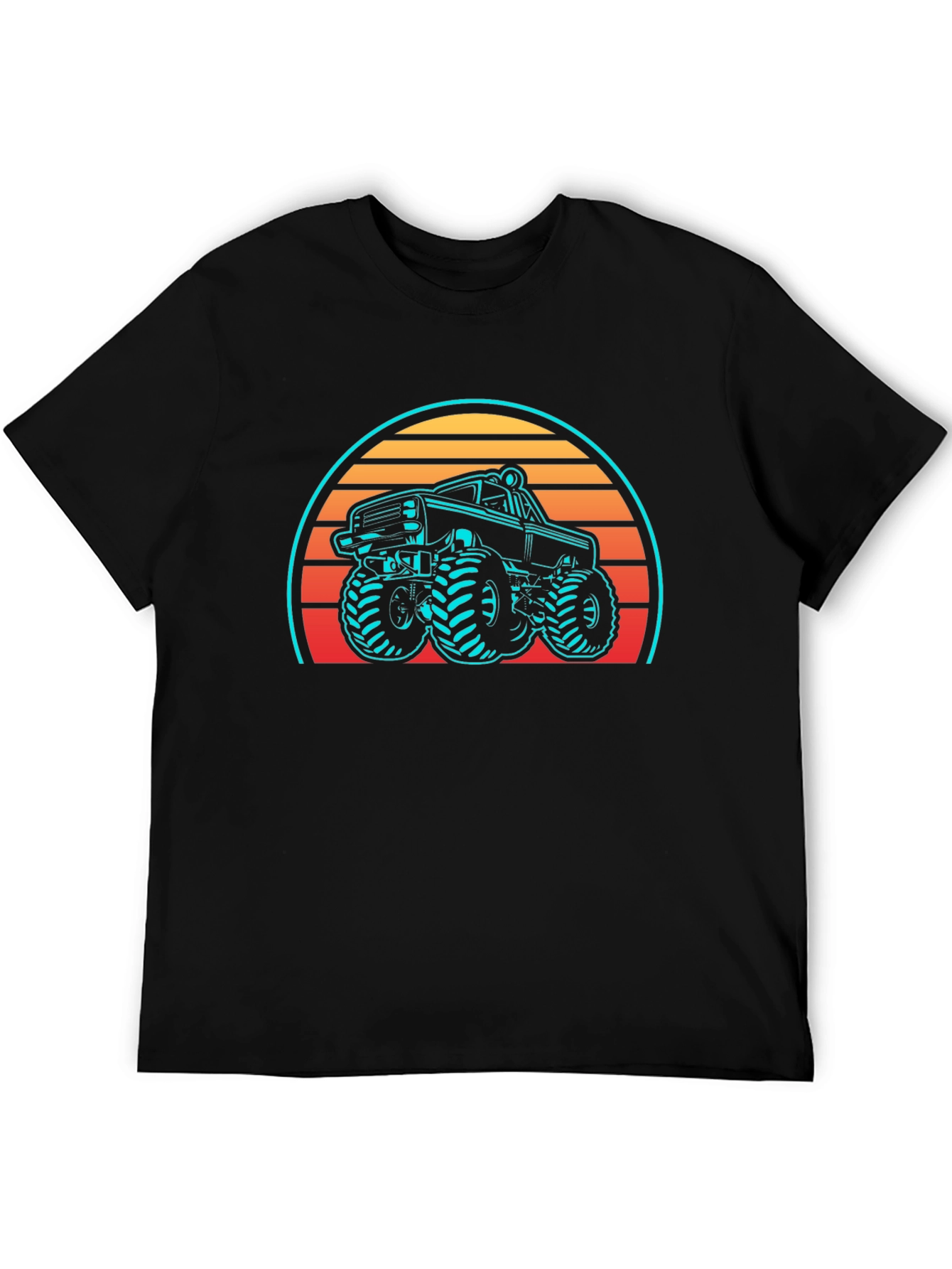 Monster Truck Sunset Graphic Tee - Black