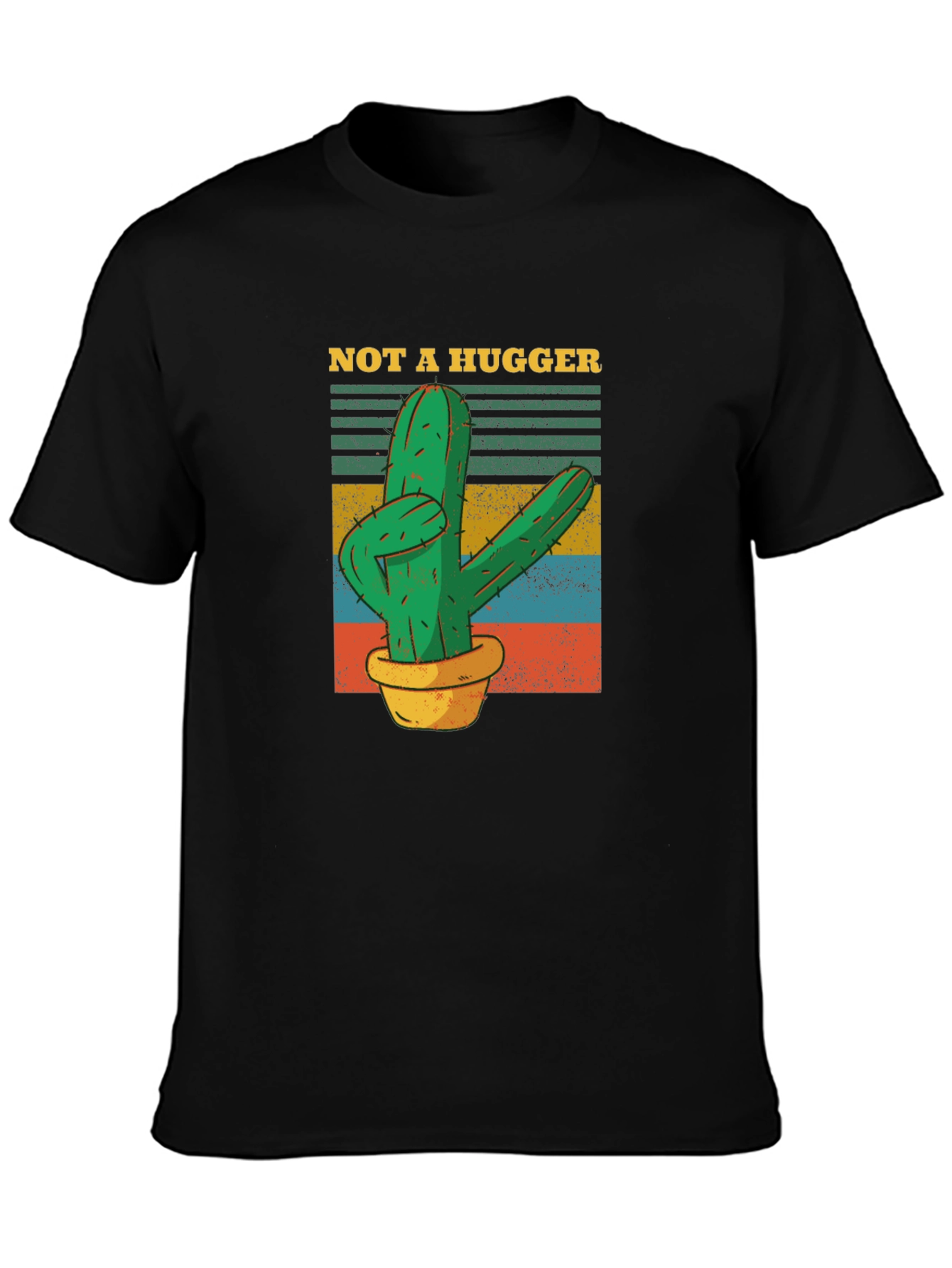 Not A Hugger Cactus Graphic T-Shirt