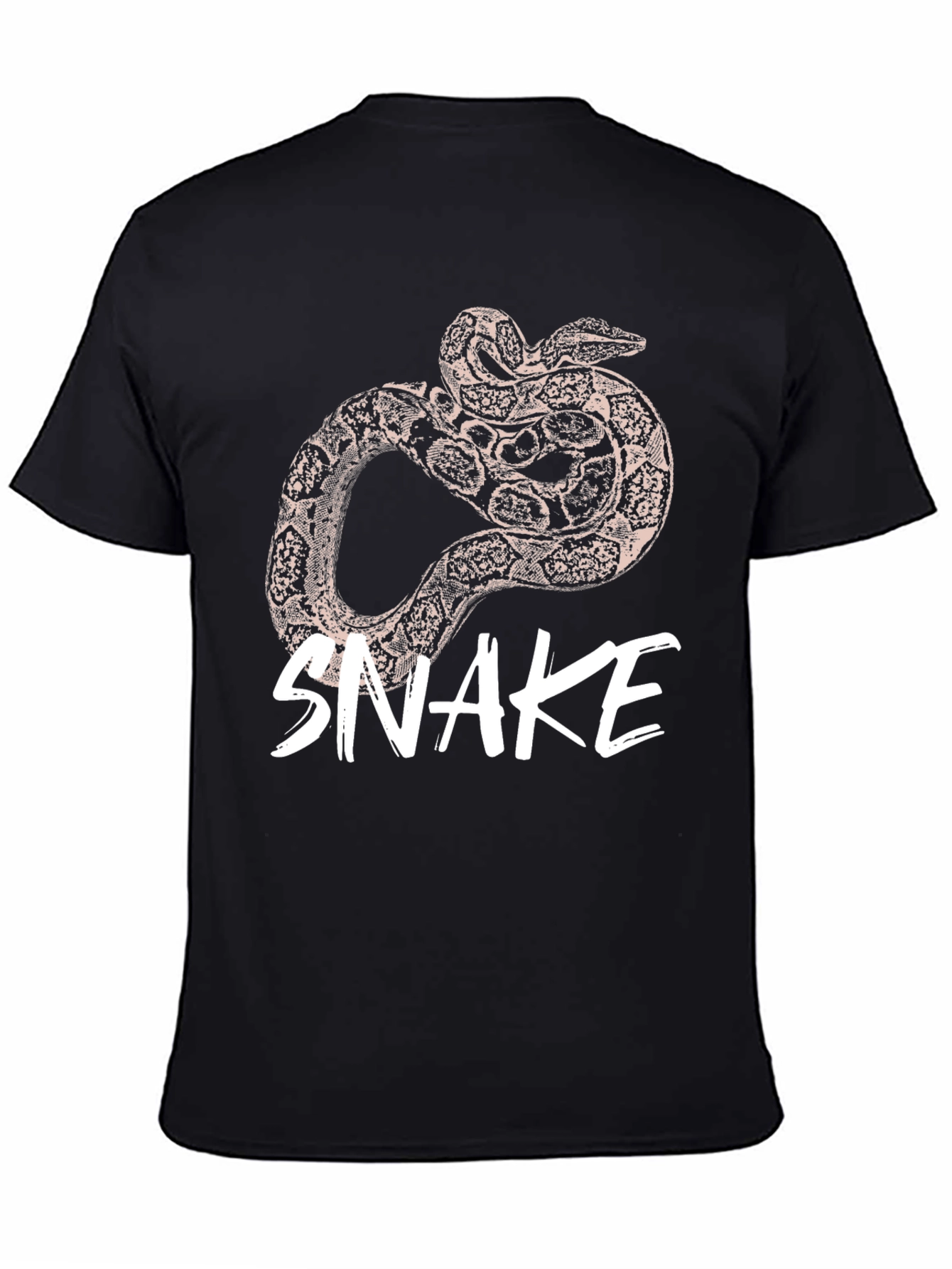 Mens Snake Graphic Print Black T-Shirt