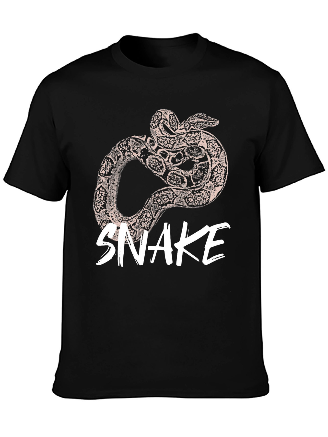 Mens Snake Graphic Print Black T-Shirt