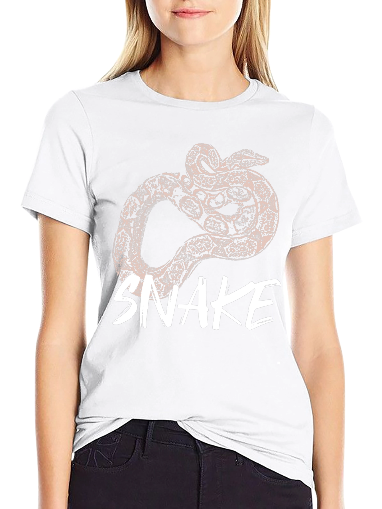 Mens Snake Graphic Print Black T-Shirt