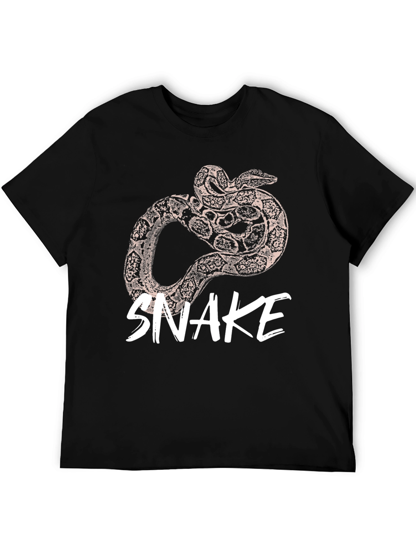 Mens Snake Graphic Print Black T-Shirt