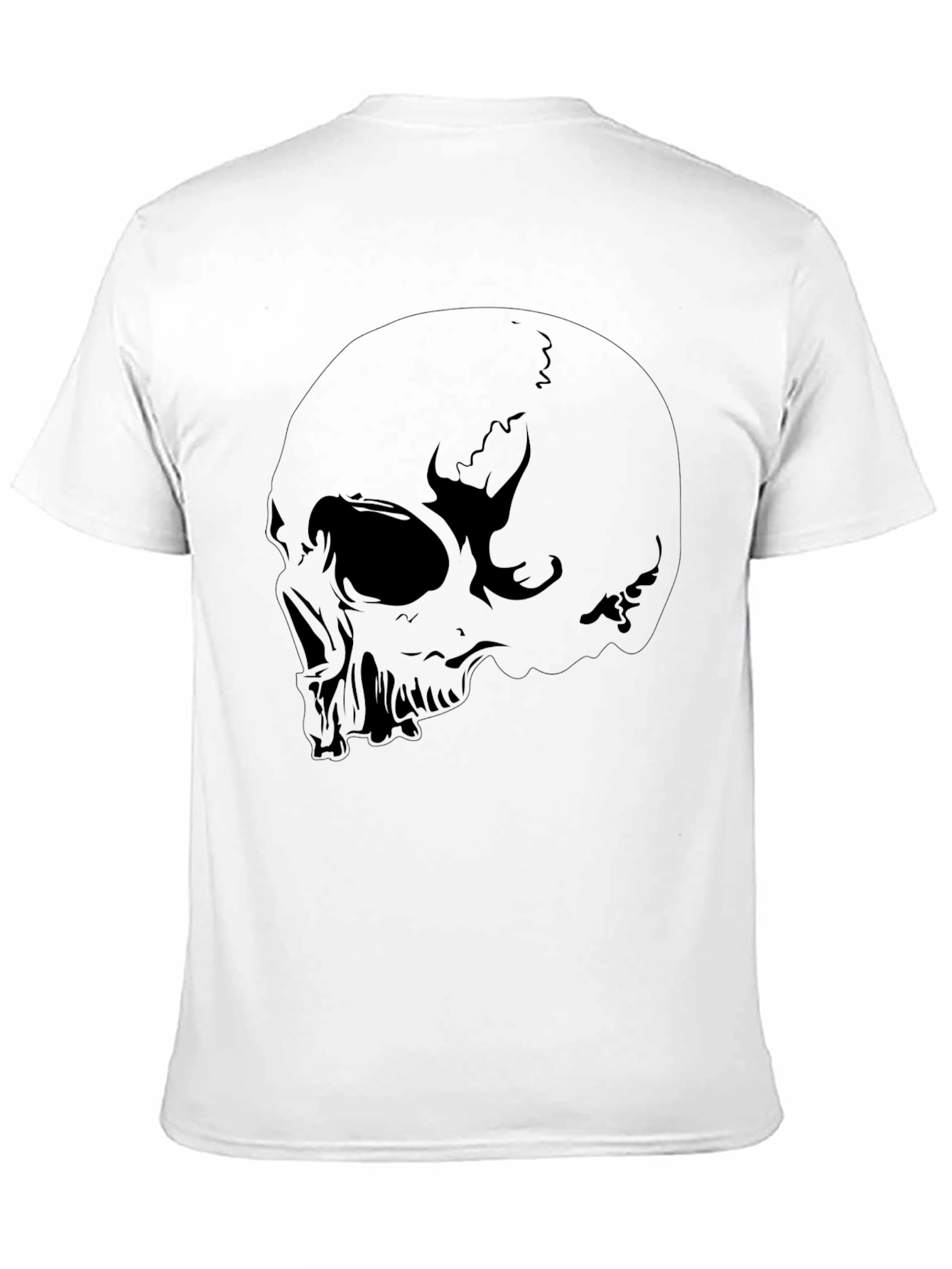 Skull Graphic Tee - Black Cotton Casual Shirt