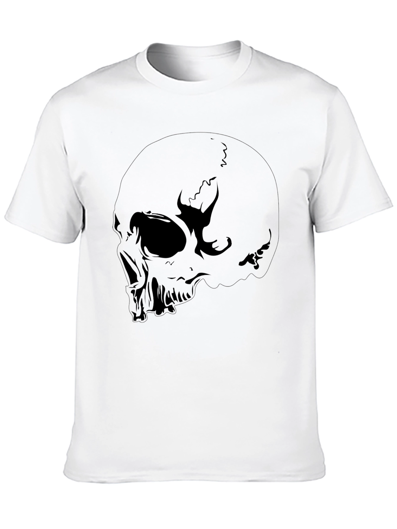 Skull Graphic Tee - Black Cotton Casual Shirt