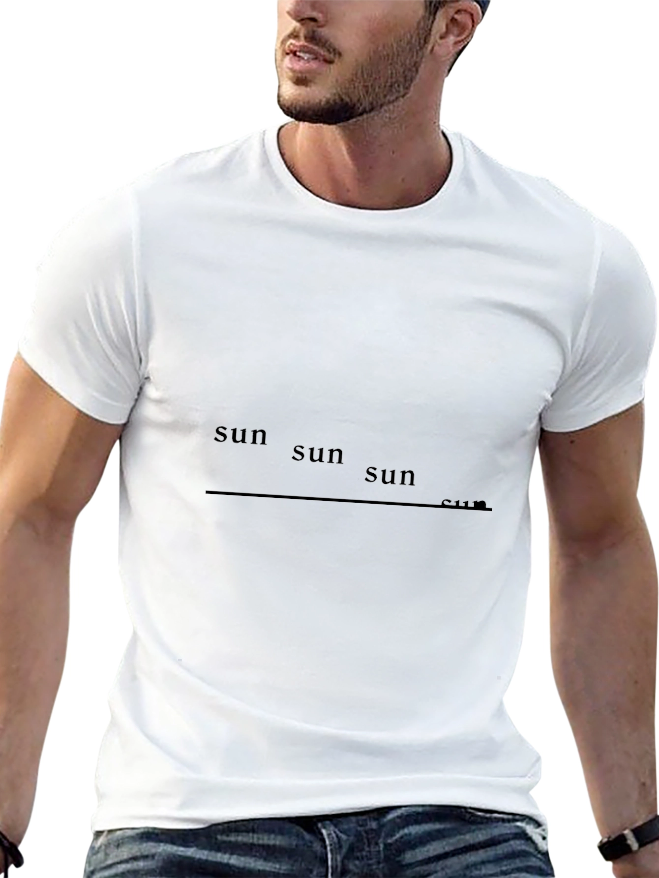 Minimalist Sun Graphic Black T-Shirt