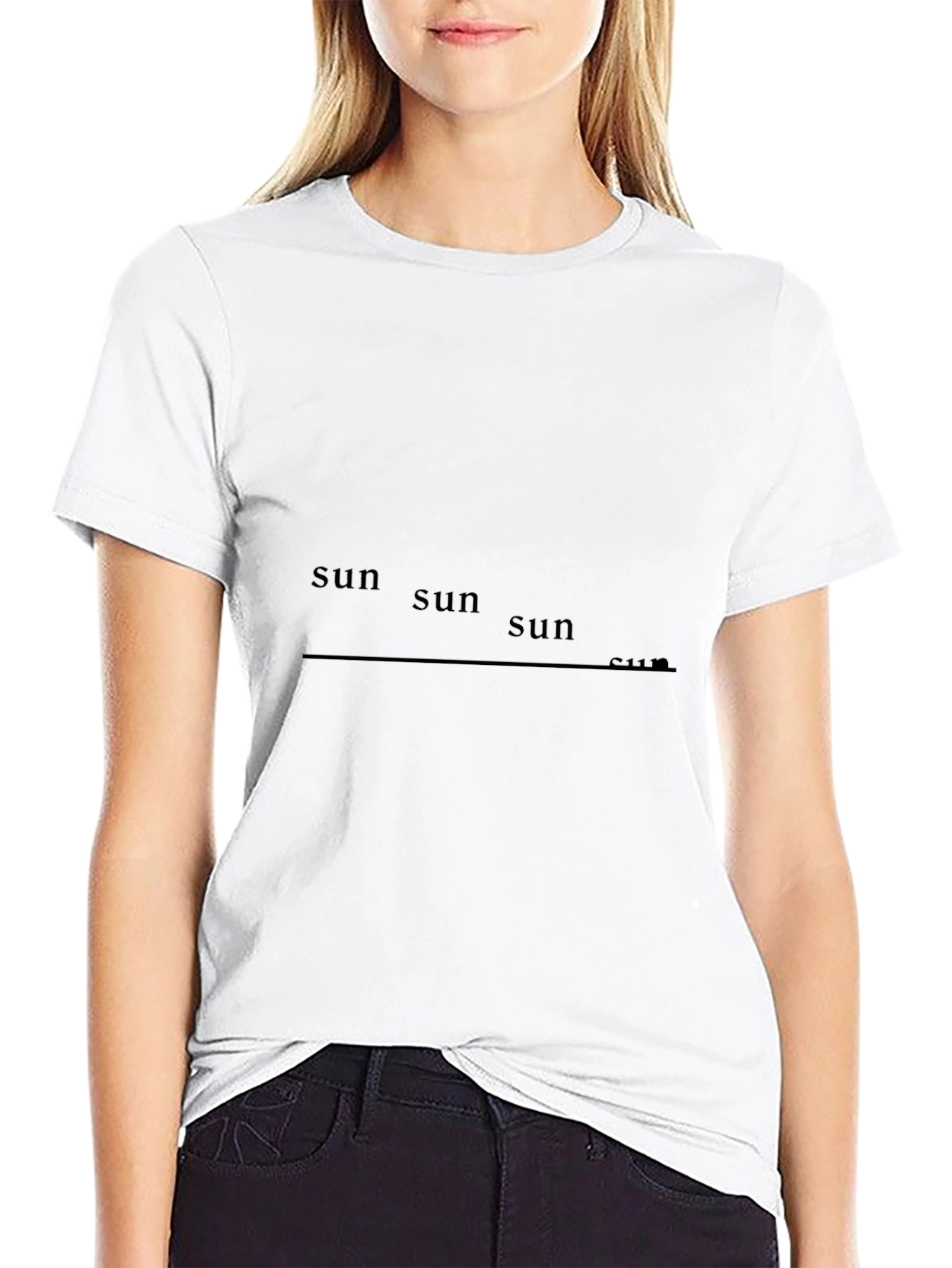 Minimalist Sun Graphic Black T-Shirt