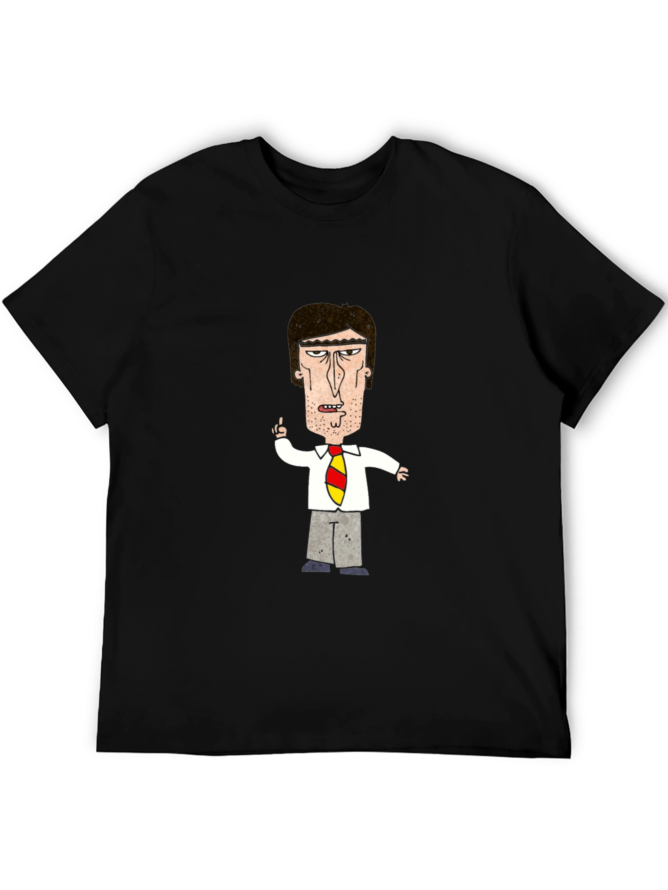 Cartoon Boss Black T-Shirt - Adult Humor