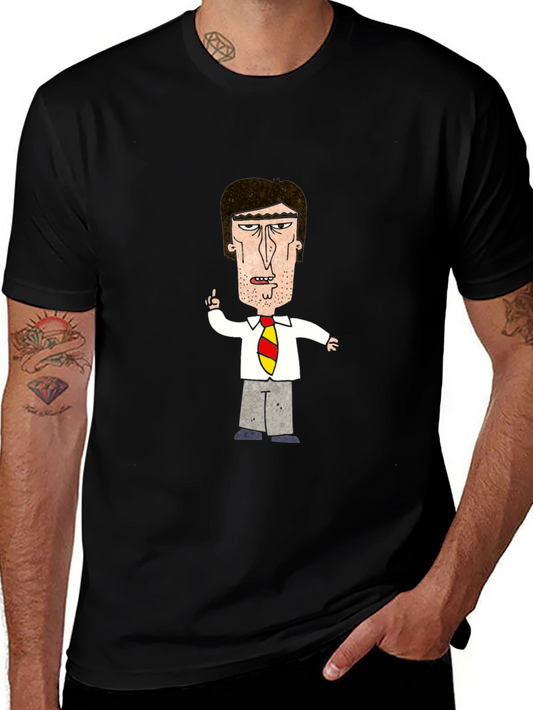 Cartoon Boss Black T-Shirt - Adult Humor