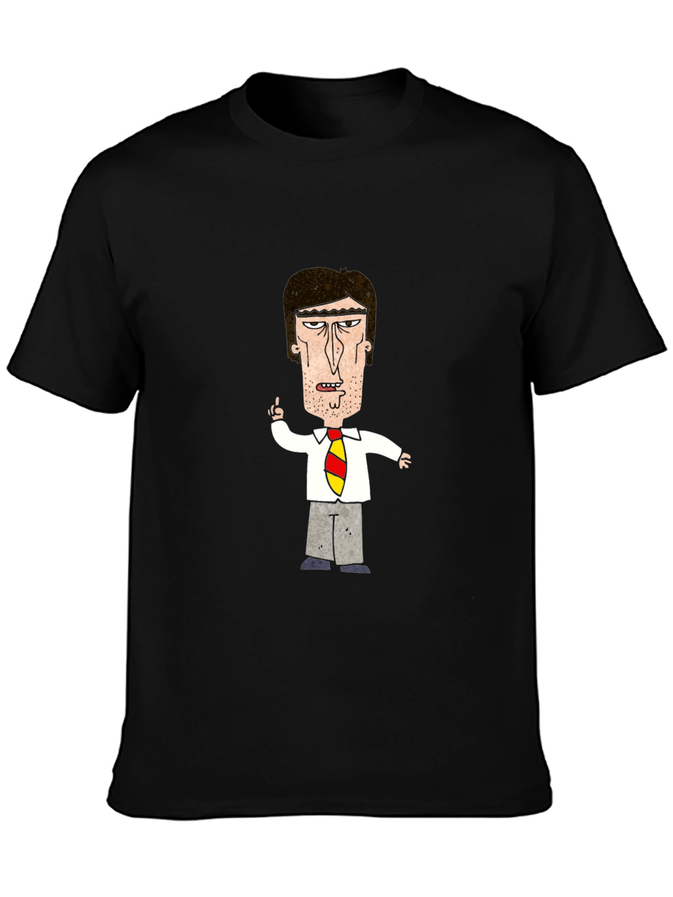 Cartoon Boss Black T-Shirt - Adult Humor
