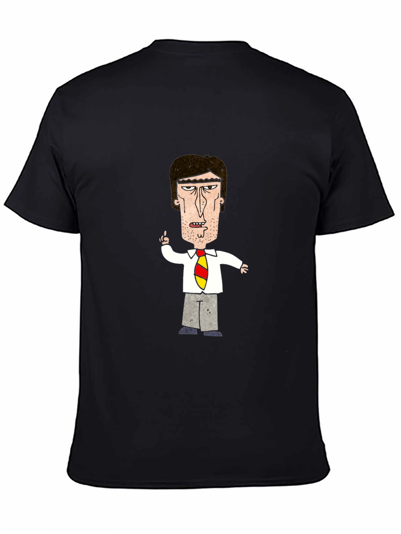 Cartoon Boss Black T-Shirt - Adult Humor