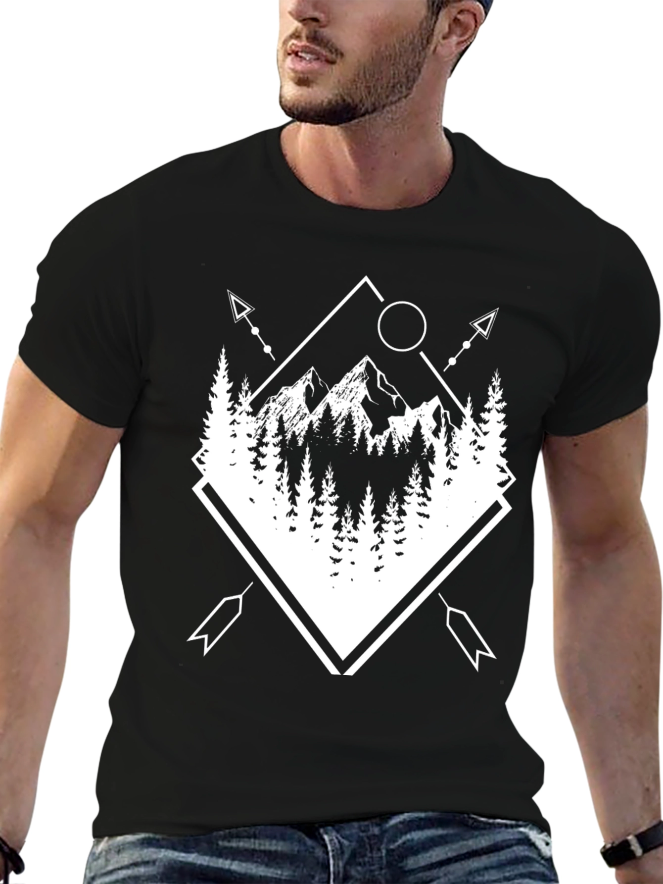 Geometric Mountain Graphic T-Shirt