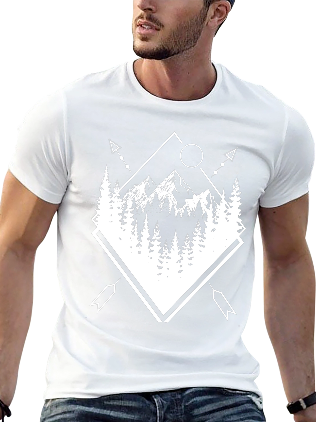 Geometric Mountain Graphic T-Shirt