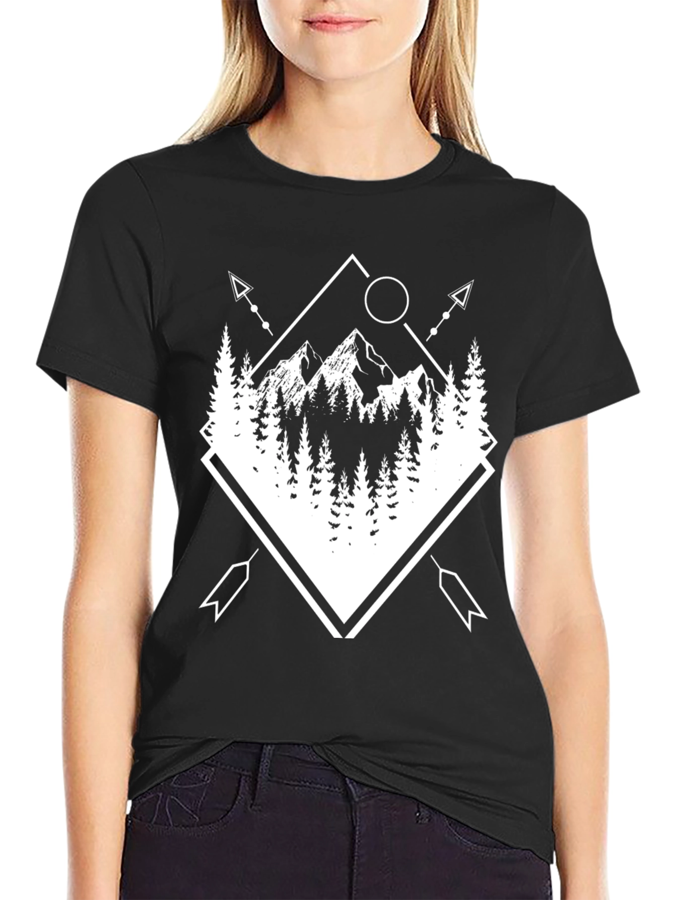 Geometric Mountain Graphic T-Shirt