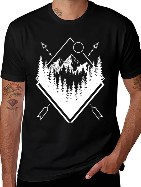 Geometric Mountain Graphic T-Shirt