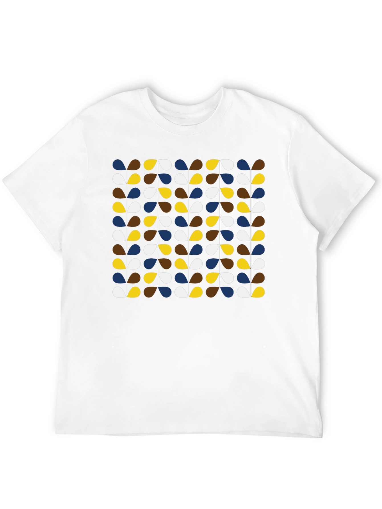 Retro Botanical Pattern Black T-Shirt