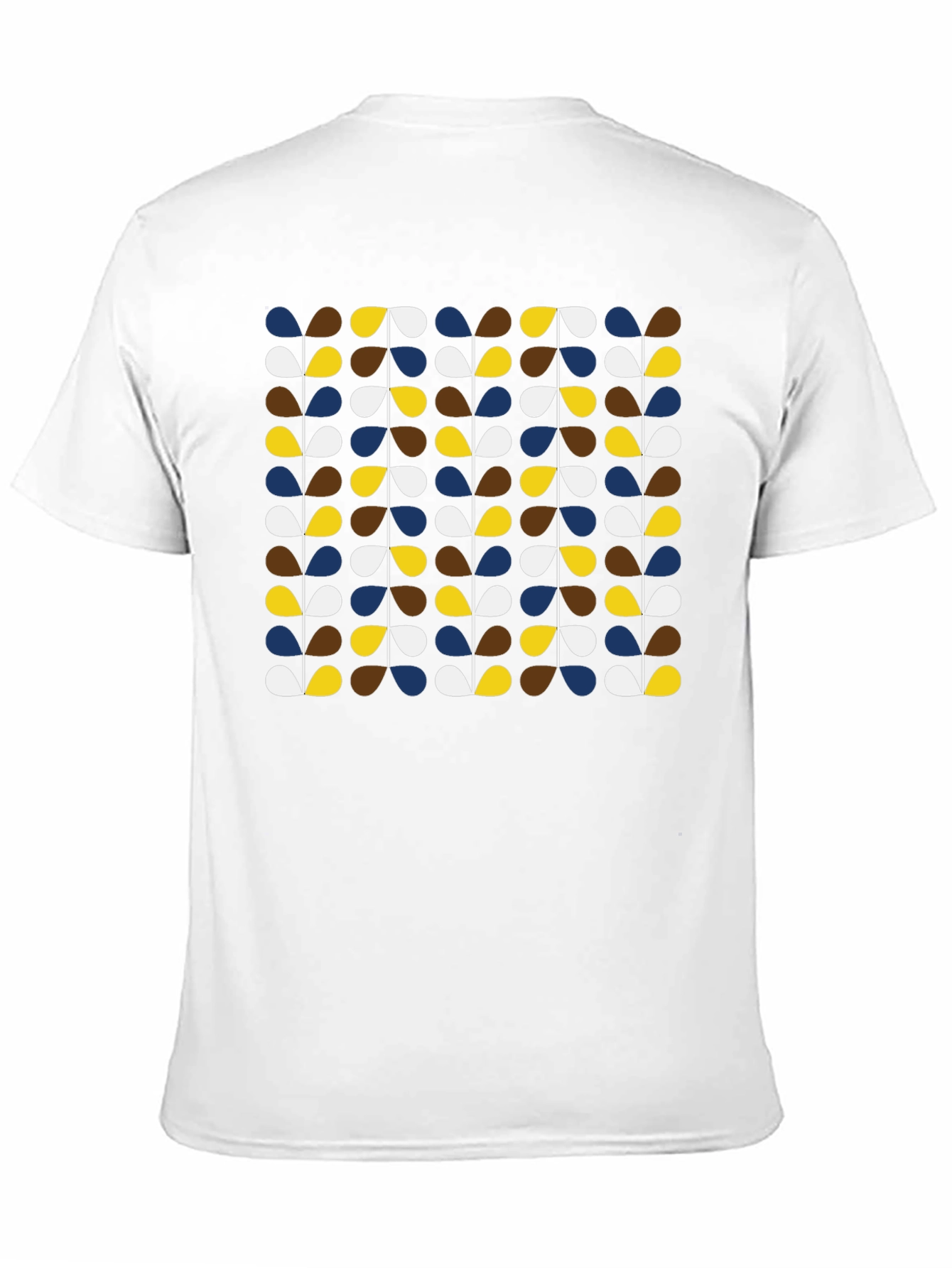 Retro Botanical Pattern Black T-Shirt