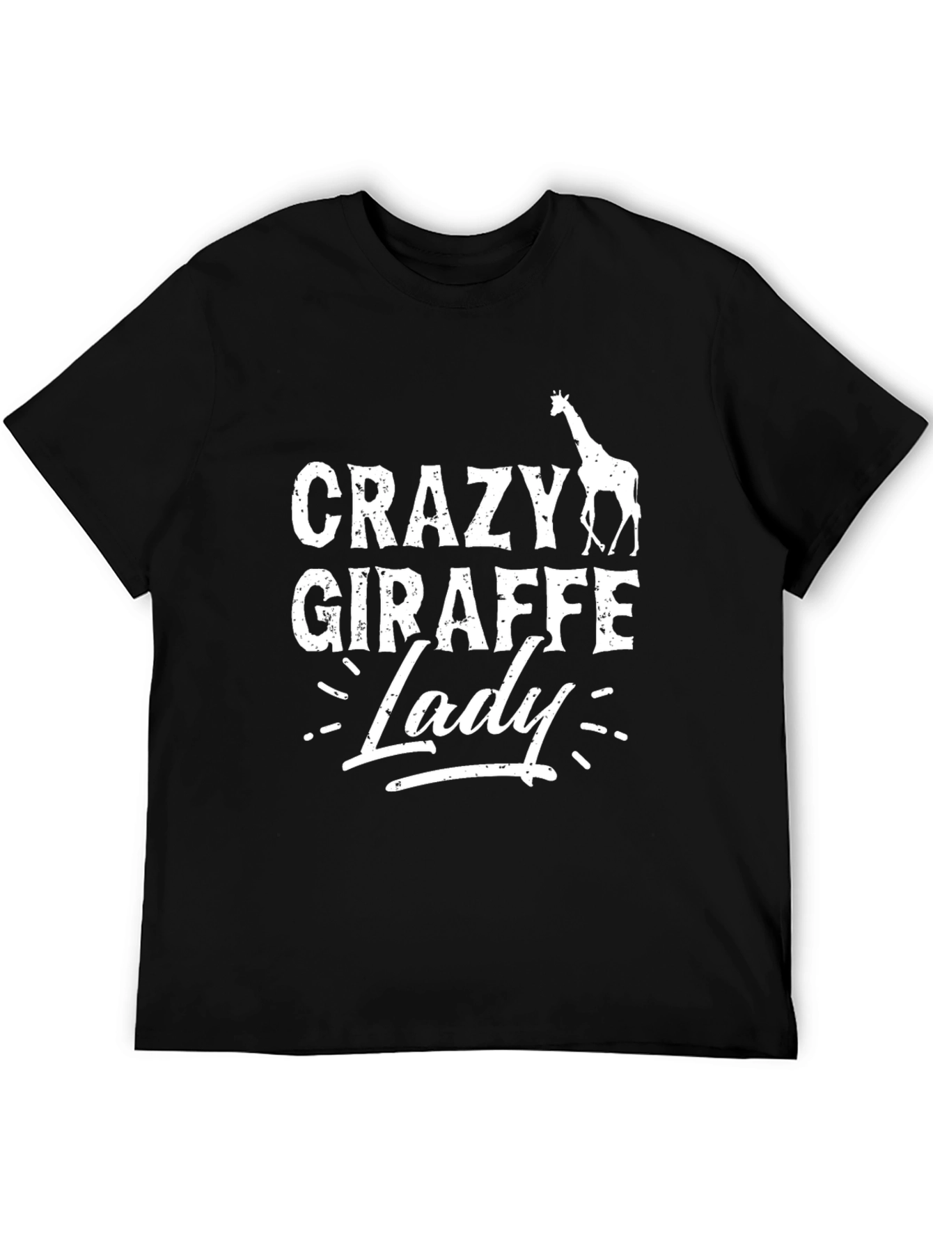 Crazy Giraffe Lady T-Shirt - Novelty Graphic Tee