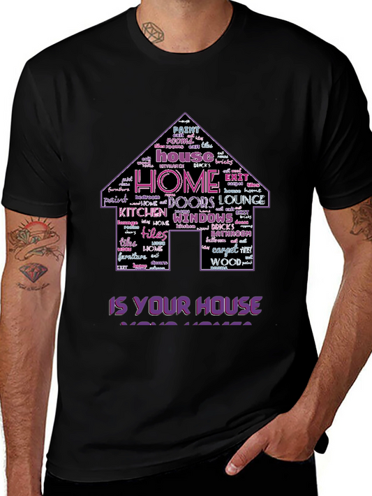 House Word Art T-Shirt - Home Decor Lover Gift