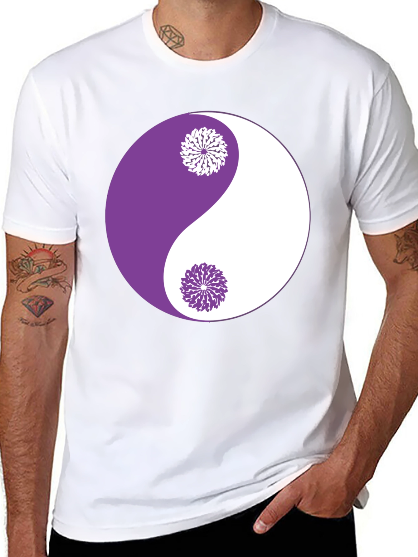 Yin Yang Floral Graphic T-Shirt