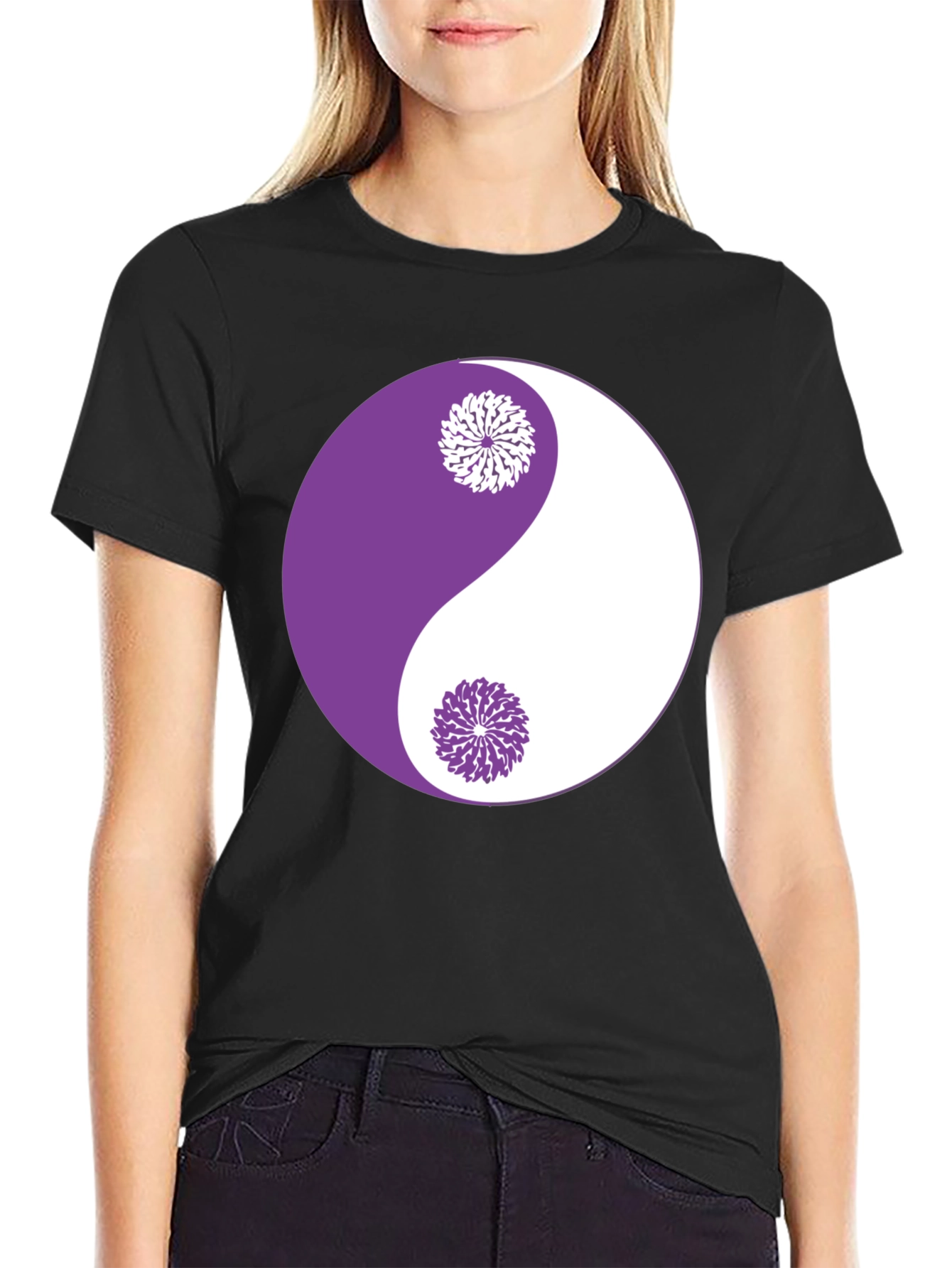 Yin Yang Floral Graphic T-Shirt