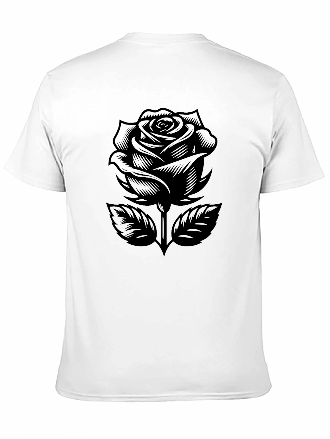 Black Rose Graphic Tee - Modern Floral Design