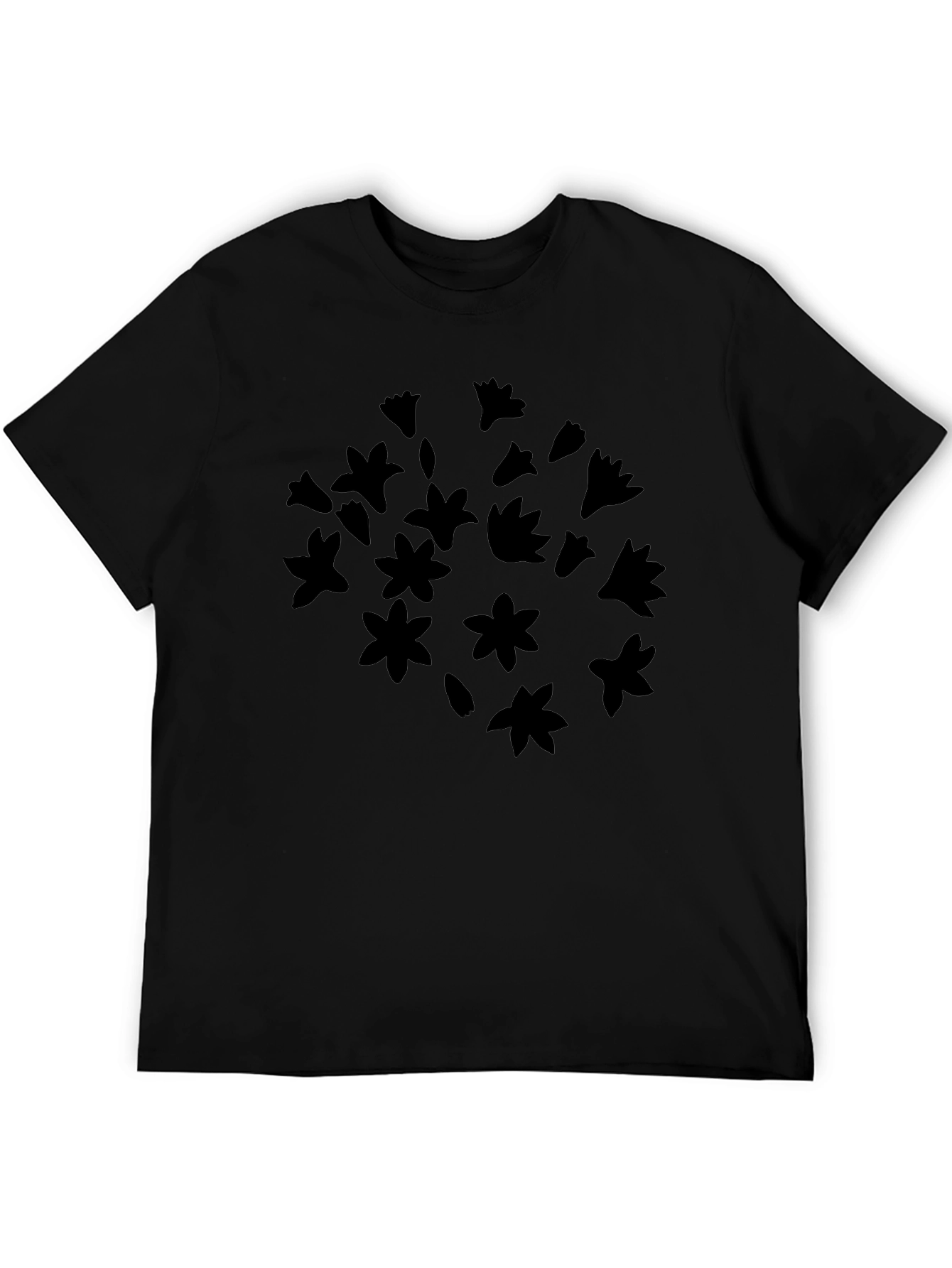 Floral Silhouette Black T-Shirt