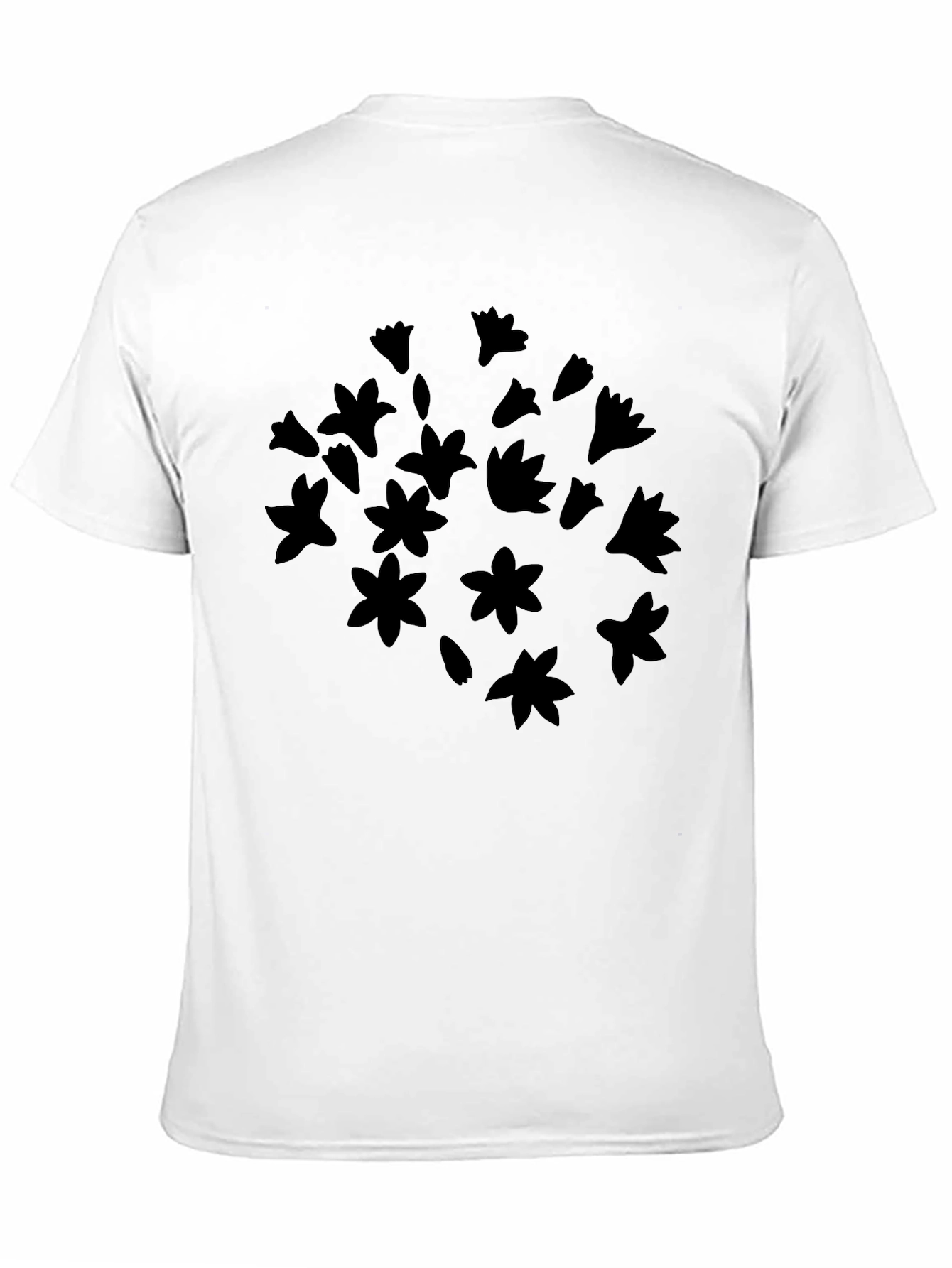 Floral Silhouette Black T-Shirt