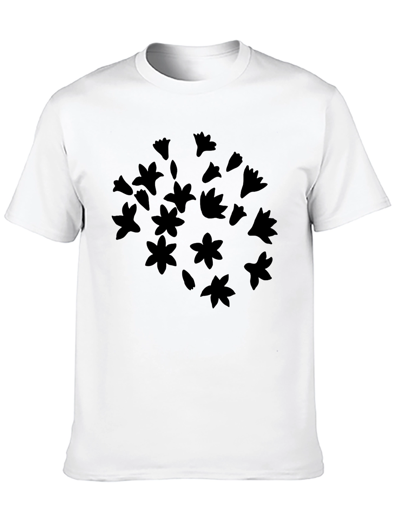 Floral Silhouette Black T-Shirt