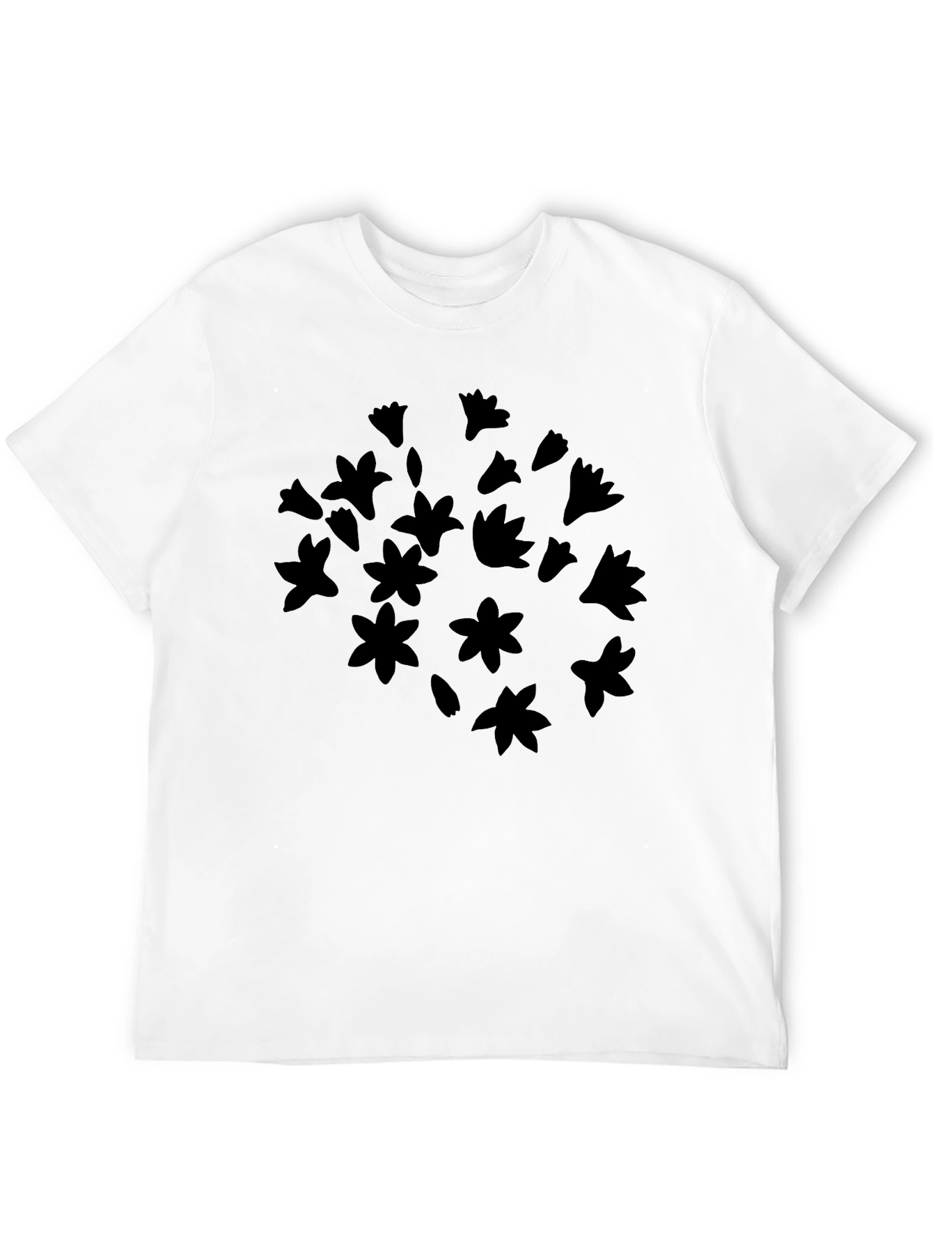Floral Silhouette Black T-Shirt