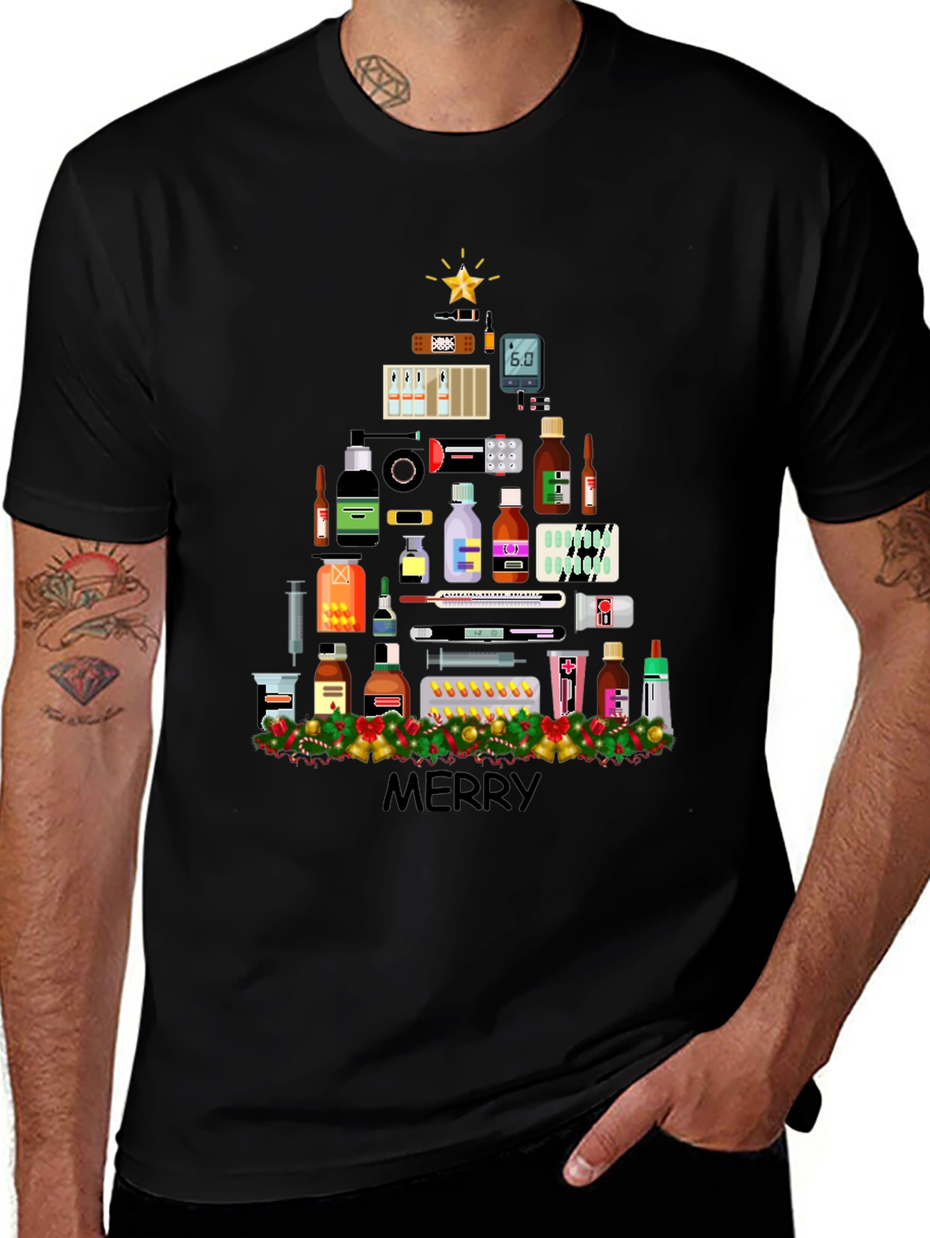 Medical Christmas Tree T-Shirt - Holiday Healthcare Apparel
