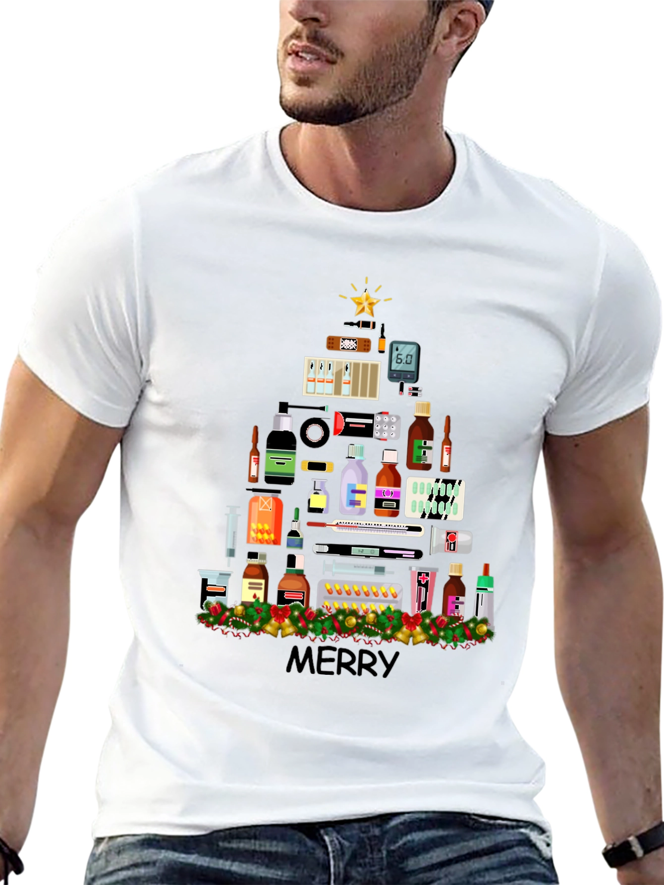 Medical Christmas Tree T-Shirt - Holiday Healthcare Apparel