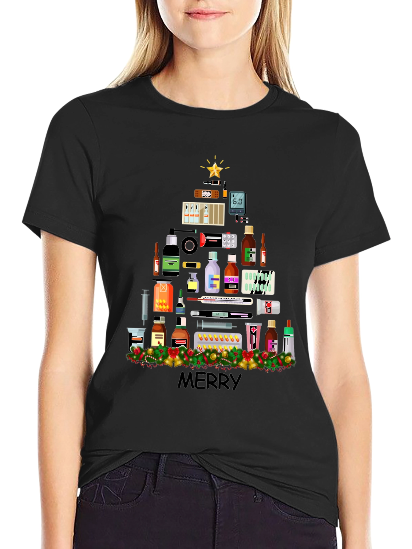 Medical Christmas Tree T-Shirt - Holiday Healthcare Apparel
