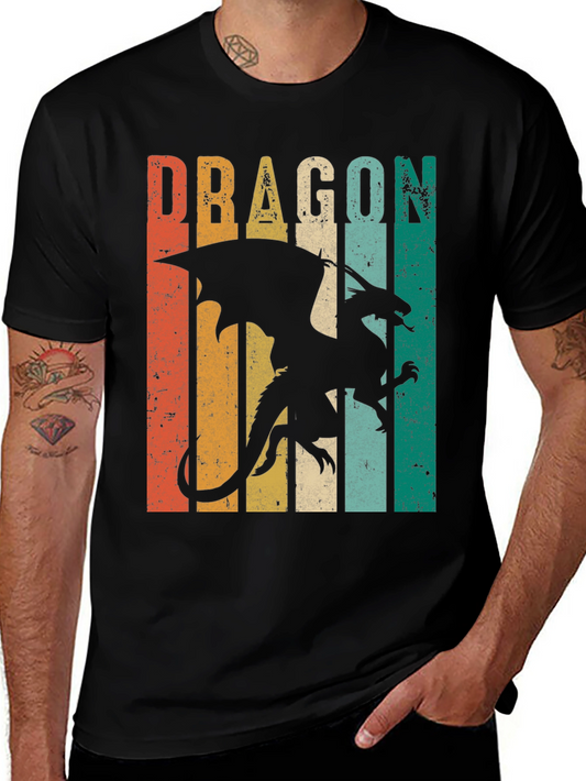 Retro Dragon Graphic T-Shirt - Cool Vintage Design