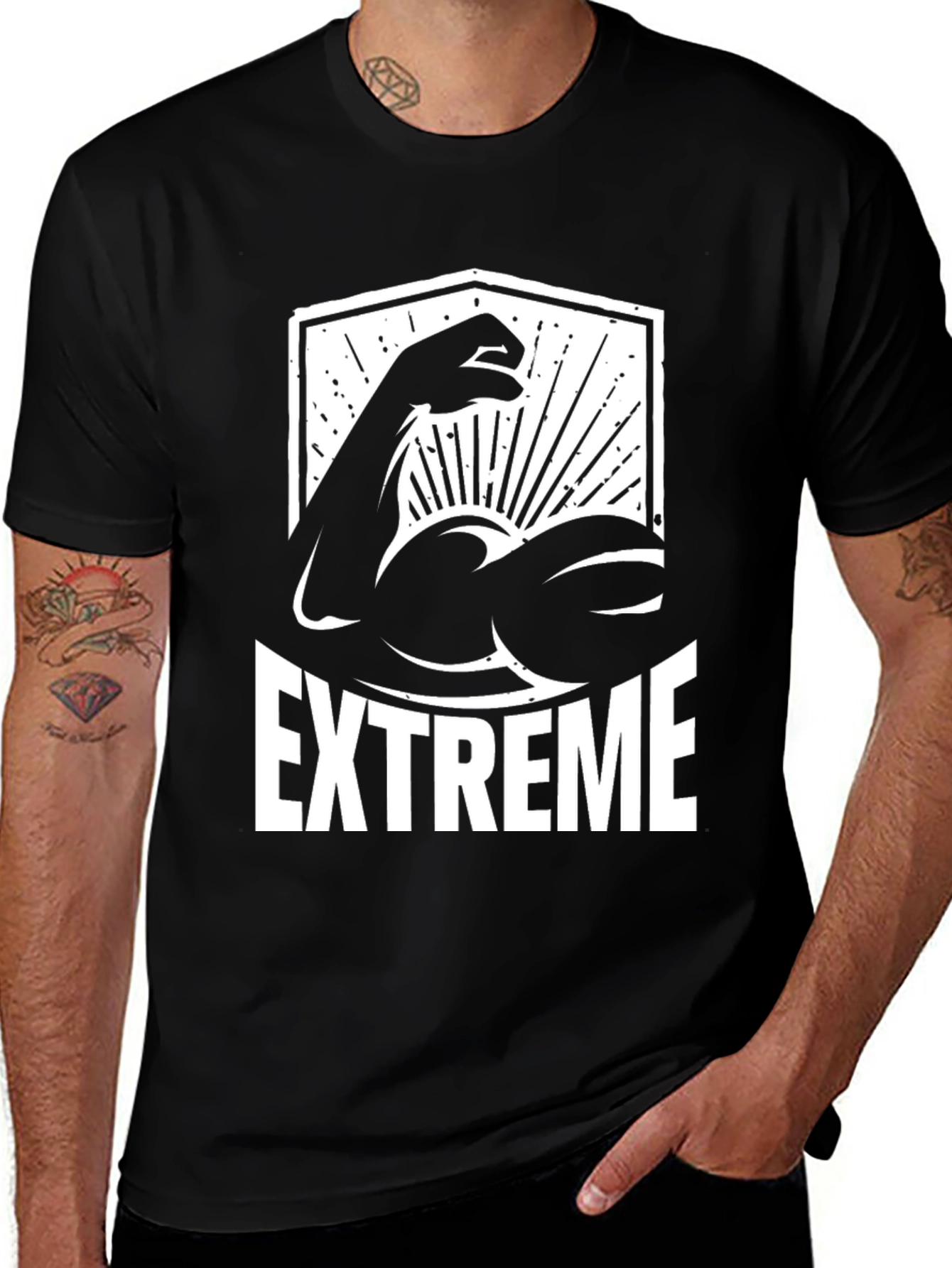 Extreme Muscle Black T-Shirt for Fitness Enthusiasts