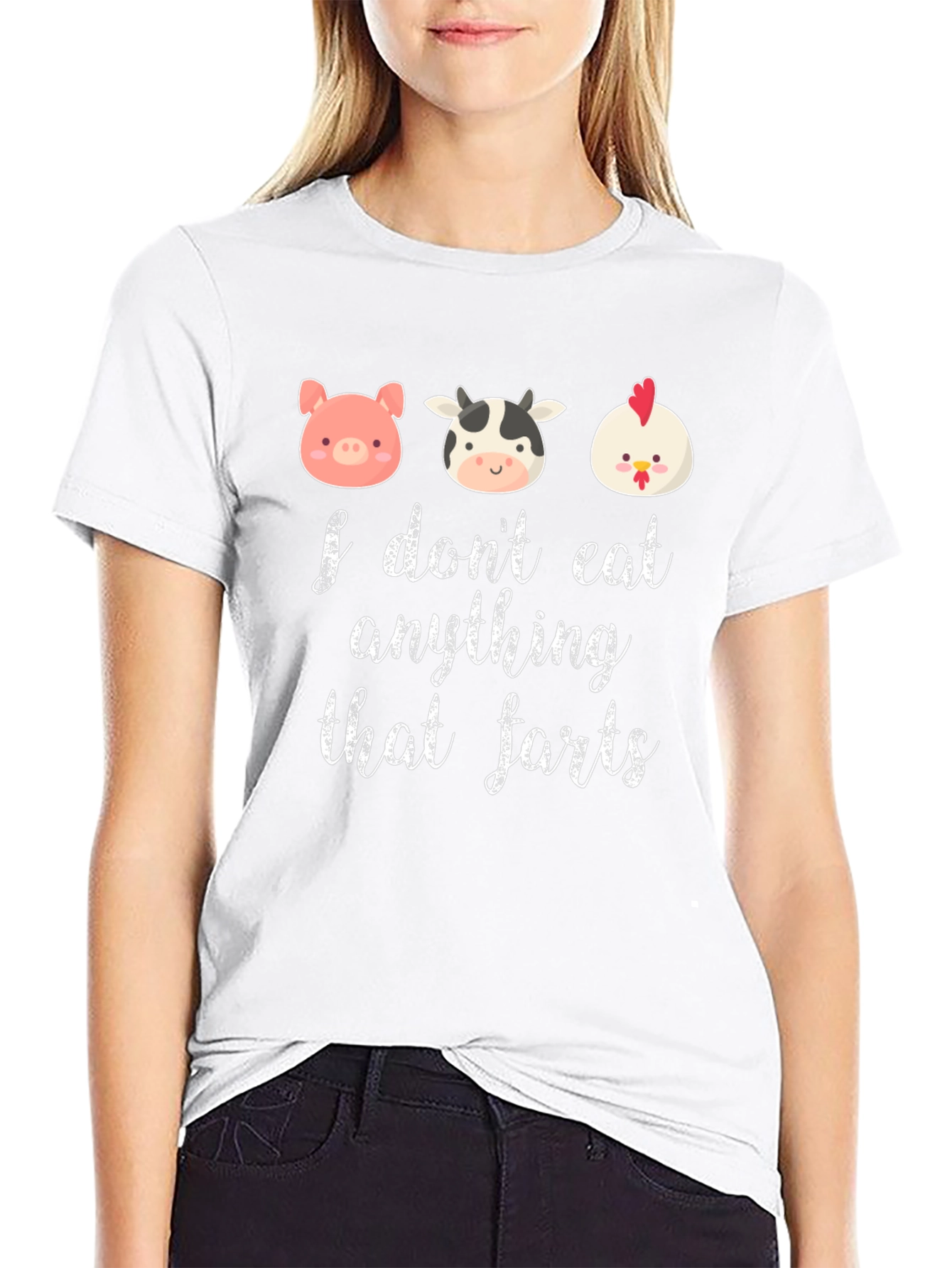 Funny Vegan T-Shirt: I Dont Eat Anything That Farts