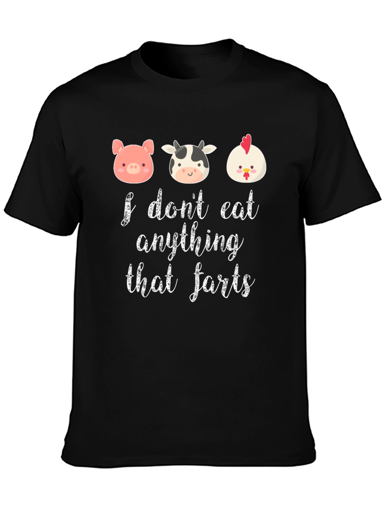 Funny Vegan T-Shirt: I Dont Eat Anything That Farts