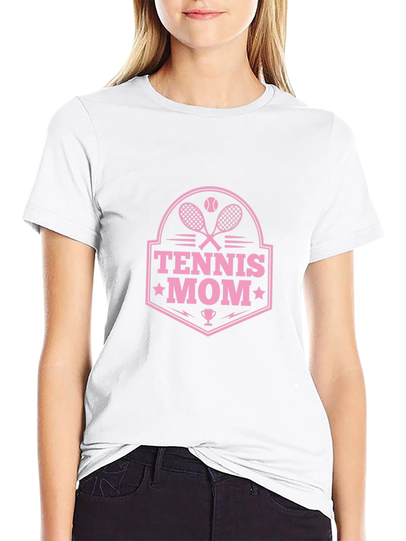 Tennis Mom Graphic Tee - Black Cotton T-Shirt