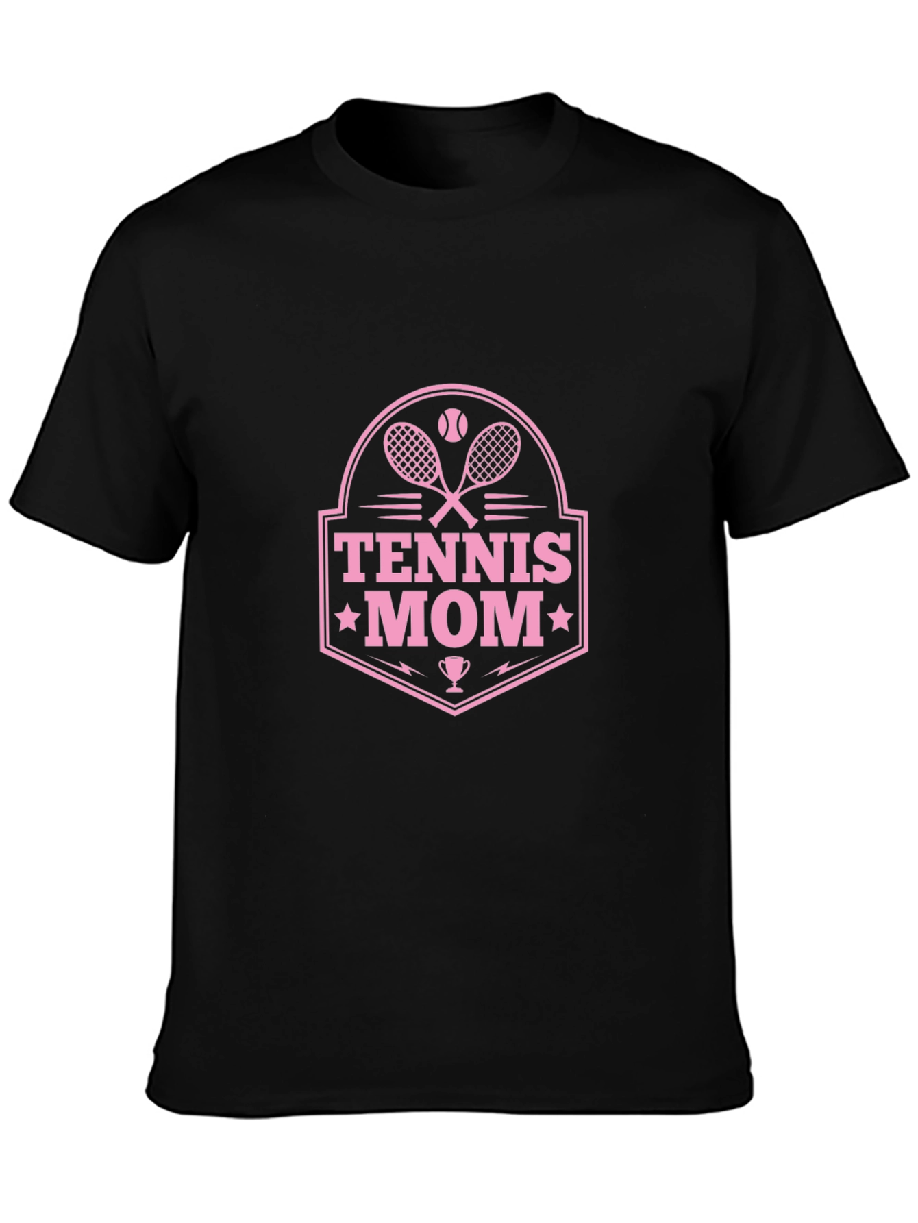 Tennis Mom Graphic Tee - Black Cotton T-Shirt