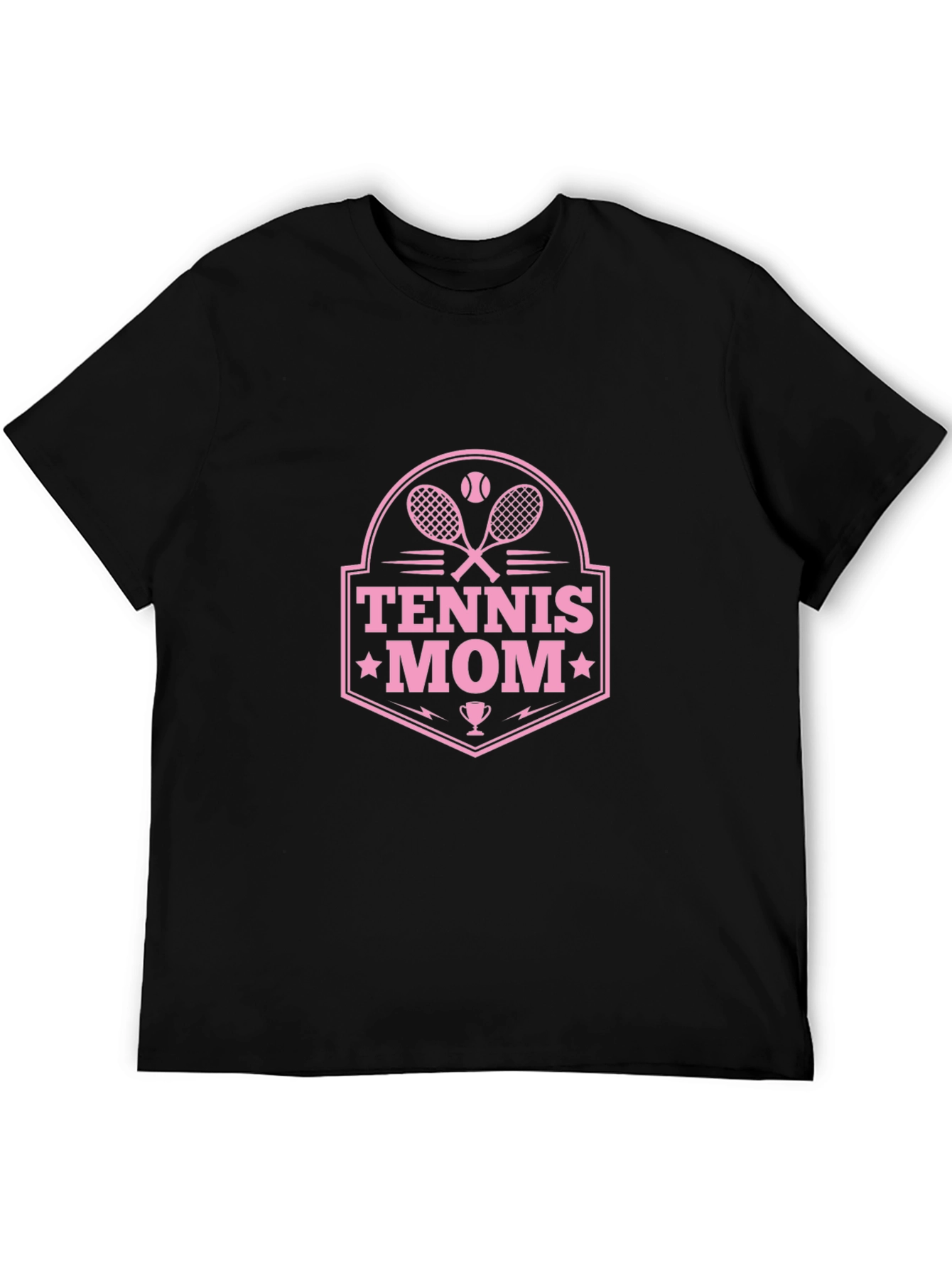 Tennis Mom Graphic Tee - Black Cotton T-Shirt