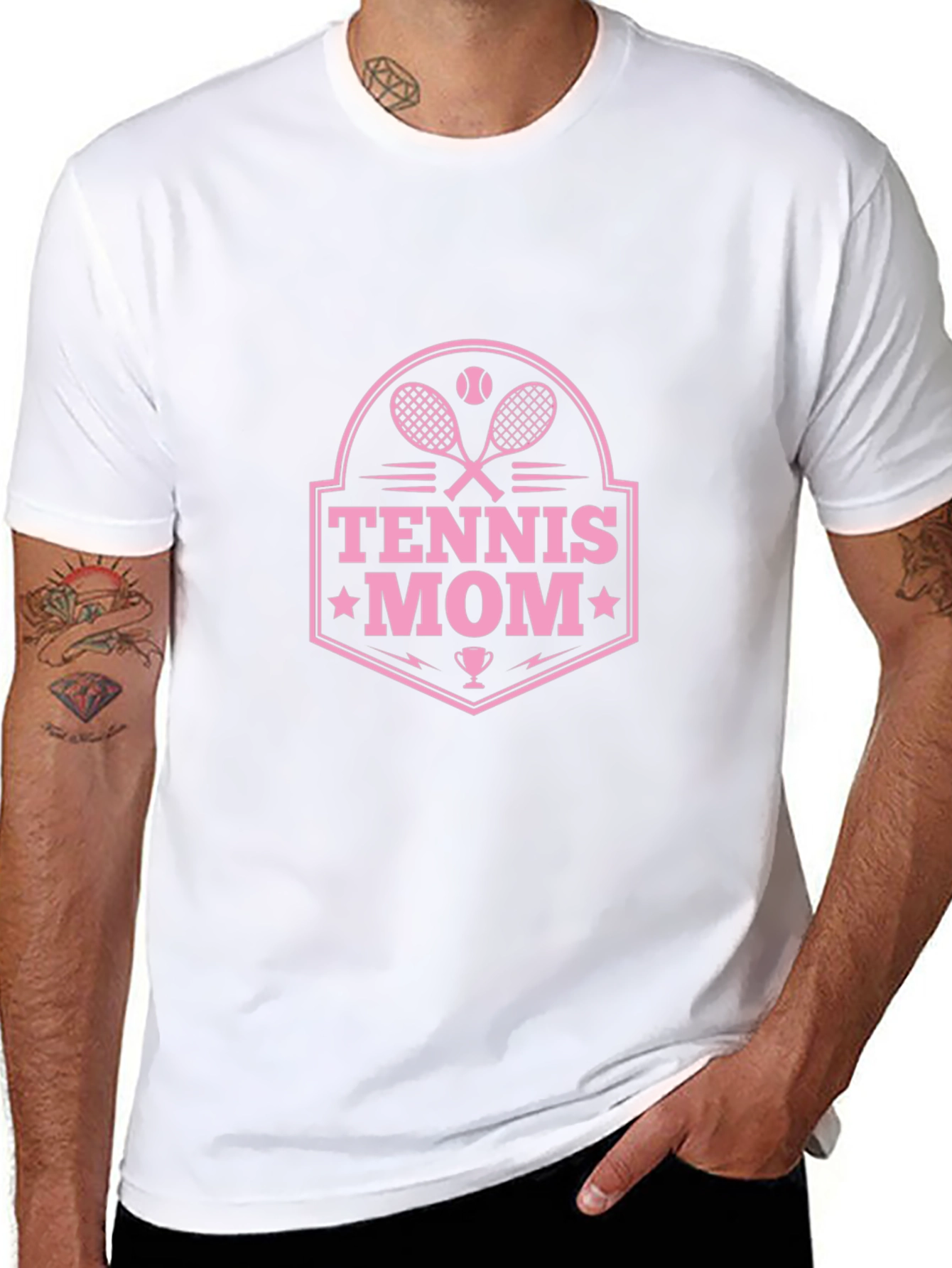 Tennis Mom Graphic Tee - Black Cotton T-Shirt