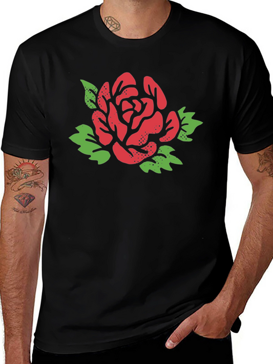 Bold Rose Graphic Tee - Stylish & Unique