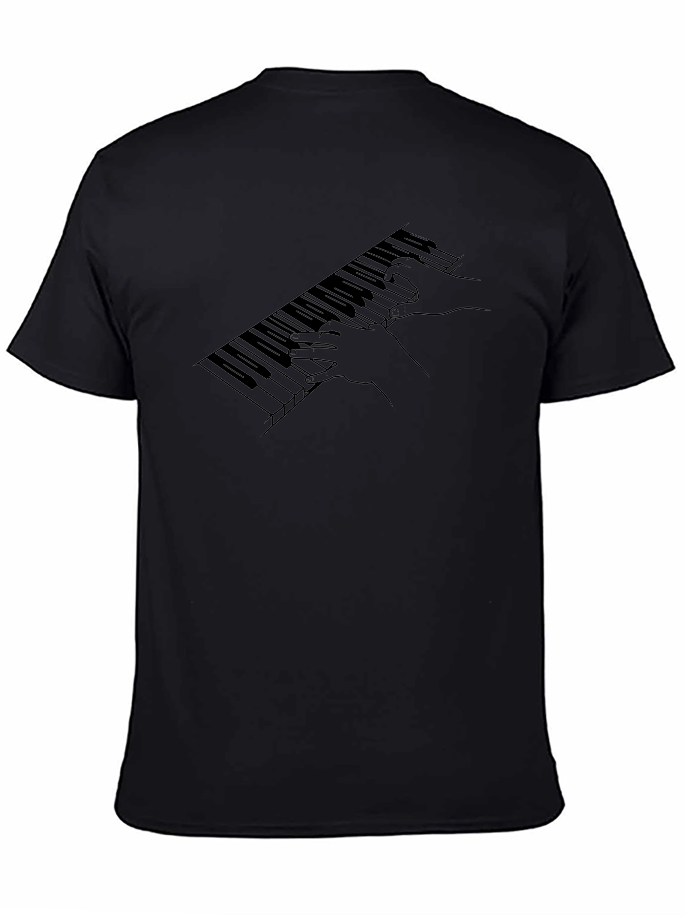 Piano Keys Graphic T-Shirt - Black