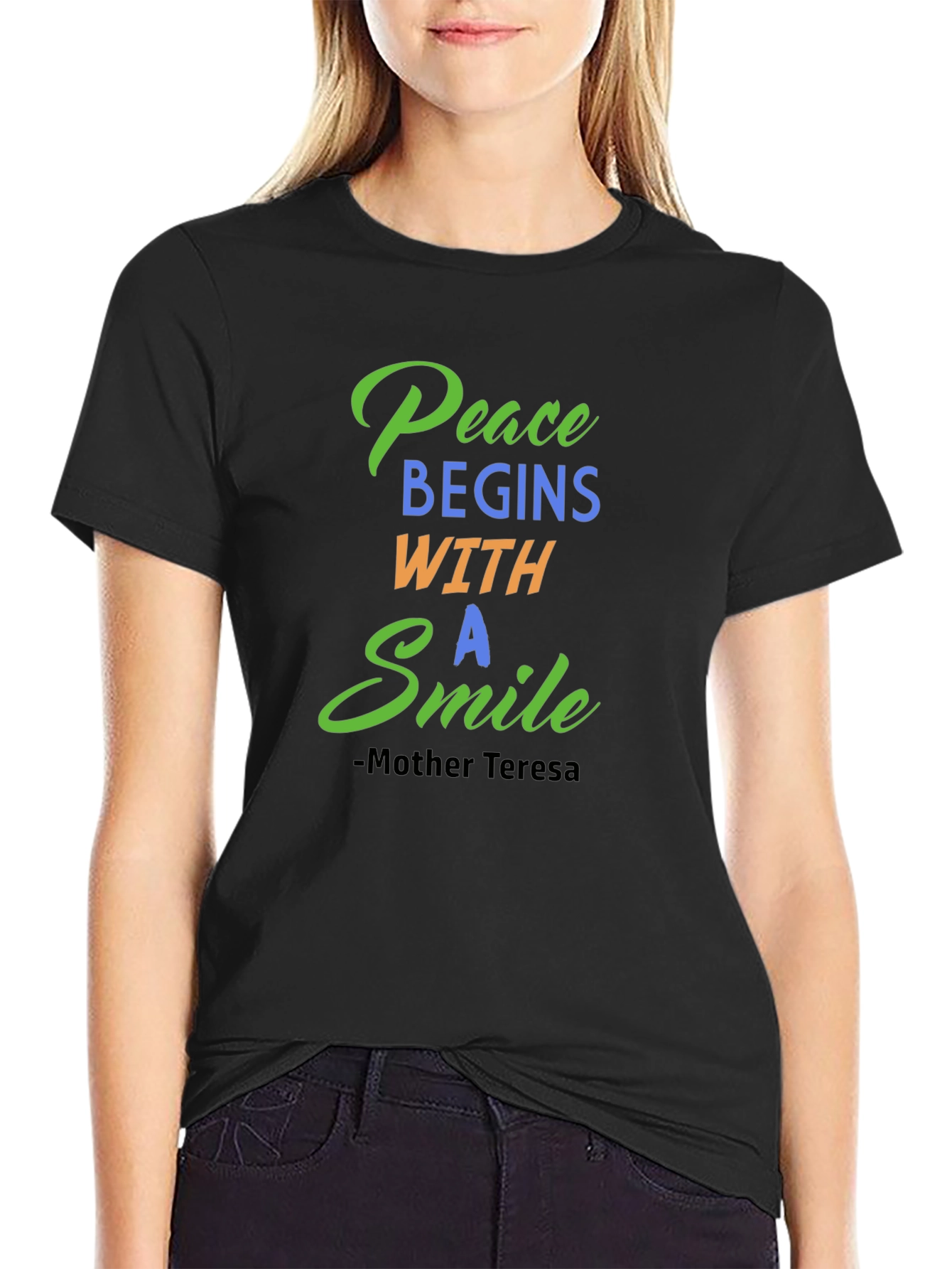 Peace Begins With A Smile Graphic Tee