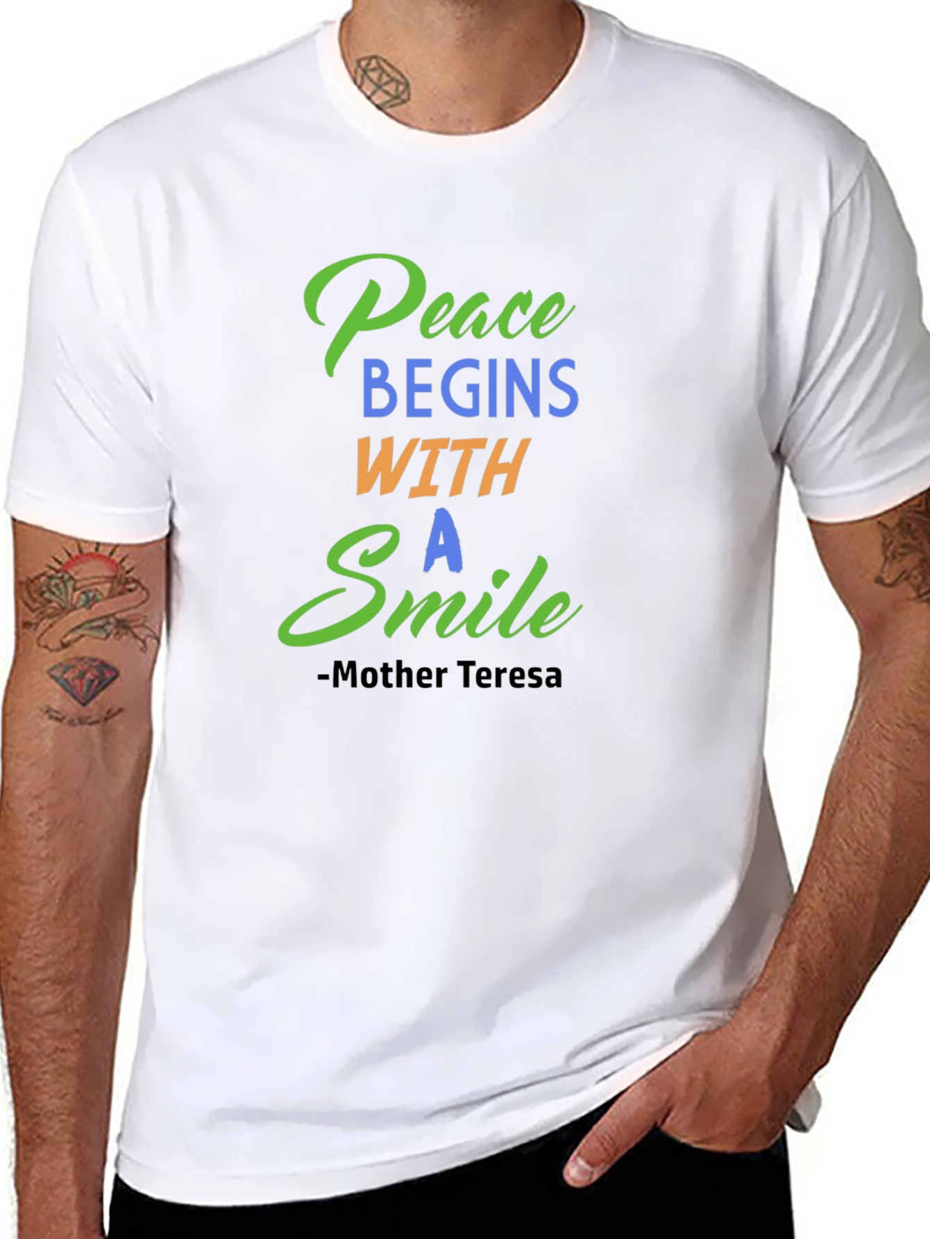 Peace Begins With A Smile Graphic Tee