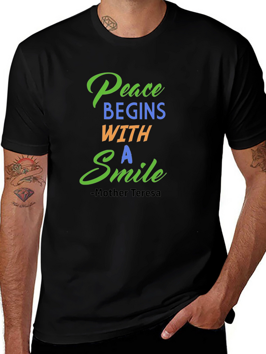 Peace Begins With A Smile Graphic Tee