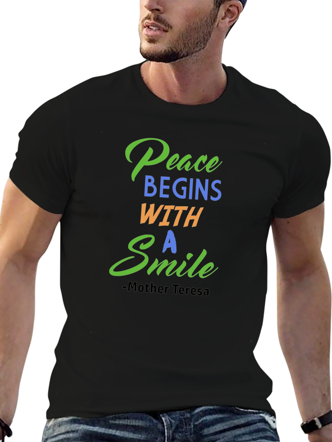 Peace Begins With A Smile Graphic Tee