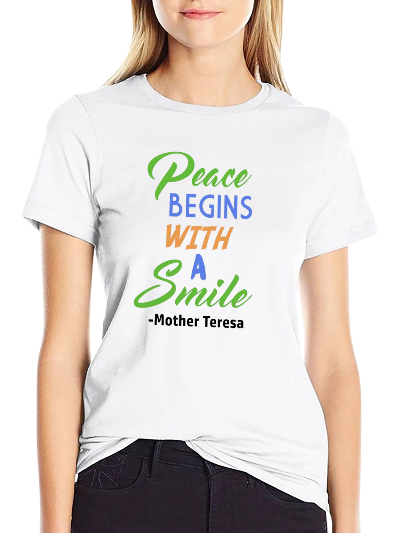 Peace Begins With A Smile Graphic Tee