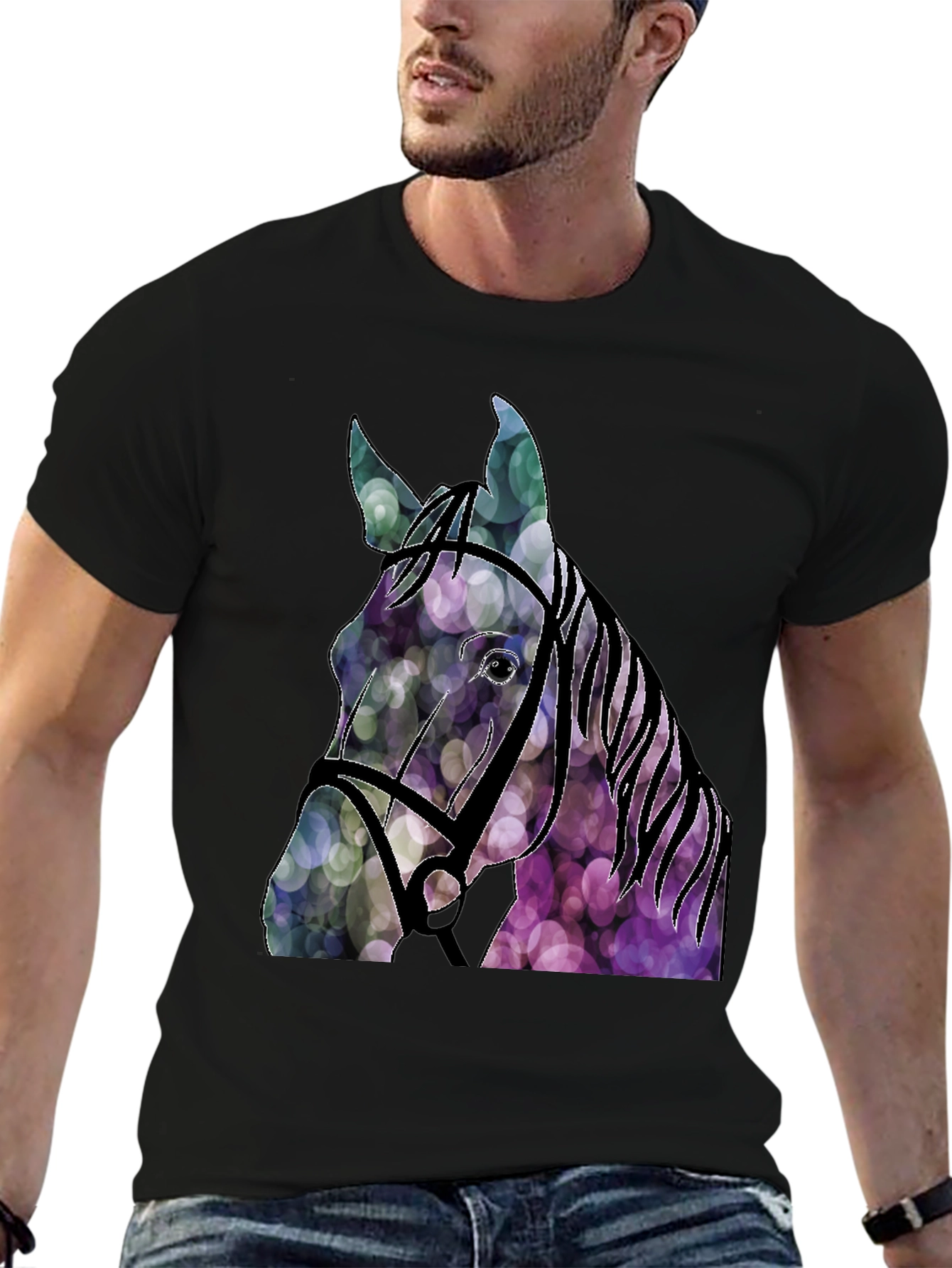 Abstract Horse Head Graphic Tee