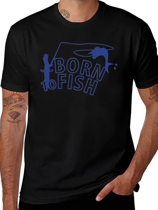 Born to Fish Black Graphic T-Shirt